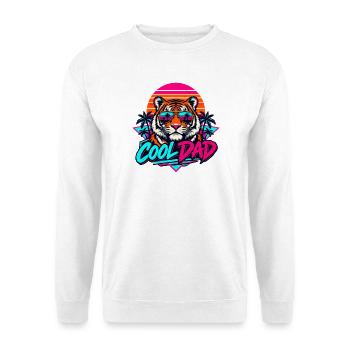 Tiger Retro Sonnenbrillen Dad - Unisex Pullover - Weiß - Vorne - Alina (178cm) & Michal (187cm)
