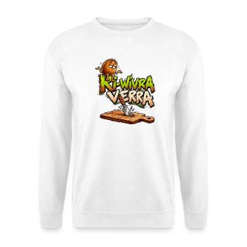 Kiwi vra verra humorfrucht - Unisex Pullover - Weiß - Vorne - Alina (178cm) & Michal (187cm)