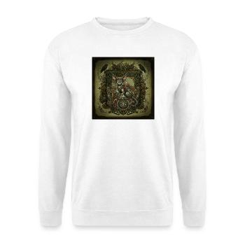 Mystical Long Ears – keltische Steampunk-Familie. - Unisex Pullover - Weiß - Vorne - Alina (178cm) & Michal (187cm)