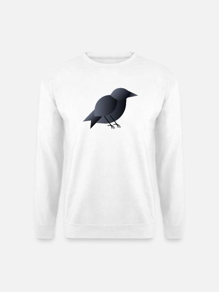 Geometrischer dunkelblauer Vogel - Unisex Pullover - Weiß