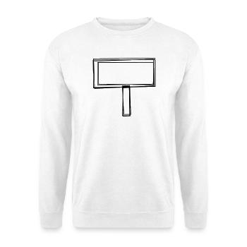 Ortstafel handgezeichnet - Unisex Pullover - Weiß - Vorne - Alina (178cm) & Michal (187cm)