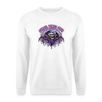 Ghoul Vibes Bat Halloween - Unisex Pullover - Weiß - Vorne - Alina (178cm) & Michal (187cm)