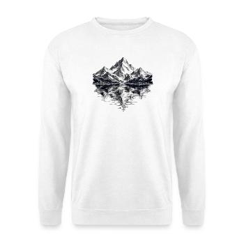 Schneeberge Spiegelbild - Unisex Pullover - Weiß - Vorne - Alina (178cm) & Michal (187cm)