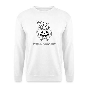 Stuck In Halloween - Unisex Pullover - Weiß - Vorne - Alina (178cm) & Michal (187cm)