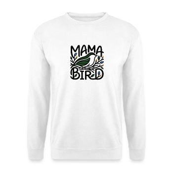 Mama Bird – Minimalistischer skandinavischer Stil - Unisex Pullover - Weiß - Vorne - Alina (178cm) & Michal (187cm)