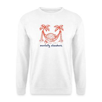 Mentally Elsewhere – Eisige Gehirnkritzelei - Unisex Pullover - Weiß - Vorne - Alina (178cm) & Michal (187cm)