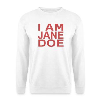 Ich bin Jane Doe - Unisex Pullover - Weiß - Vorne - Alina (178cm) & Michal (187cm)