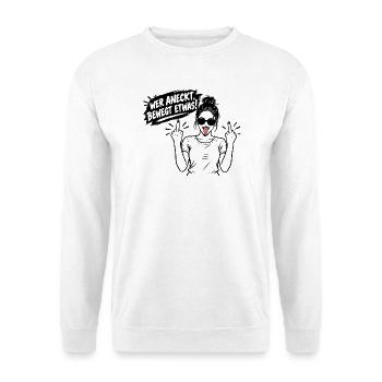 Pink Street-Rebellen-Skizze - Unisex Pullover - Weiß - Vorne - Alina (178cm) & Michal (187cm)