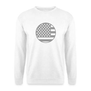Flagge der Vereinigten Staaten - Unisex Pullover - Weiß - Vorne - Alina (178cm) & Michal (187cm)