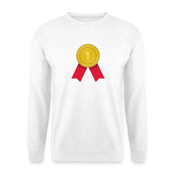 Medaille - Unisex Pullover - Weiß - Vorne - Alina (178cm) & Michal (187cm)