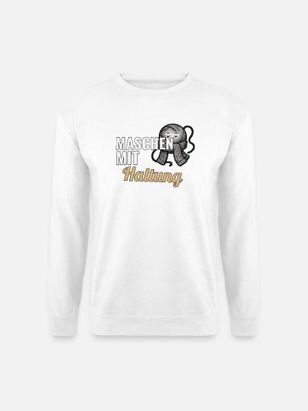 Strickanfänger Geschenk zum ersten Strickstück - Unisex Pullover - Weiß