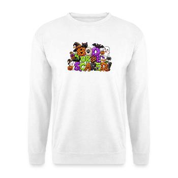 Buh oder hab Angst an Halloween - Unisex Pullover - Weiß - Vorne - Alina (178cm) & Michal (187cm)