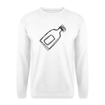 Flaschenpost handgezeichnet - Unisex Pullover - Weiß - Vorne - Alina (178cm) & Michal (187cm)