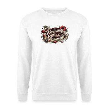 Rockabilly Rebel Tattoo Style - Unisex Pullover - Weiß - Vorne - Alina (178cm) & Michal (187cm)