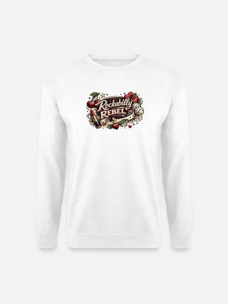 Rockabilly Rebel Tattoo Style - Unisex Pullover - Weiß