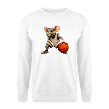 Ratte Basketball - Unisex Pullover - Weiß - Vorne - Alina (178cm) & Michal (187cm)