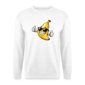 Banane mit Sonnenbrille Lustiger Sommer Spaß - Unisex Pullover - Weiß - Vorne - Alina (178cm) & Michal (187cm)