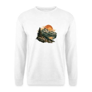 Abendrot am Bergsee - Unisex Pullover - Weiß - Vorne - Alina (178cm) & Michal (187cm)