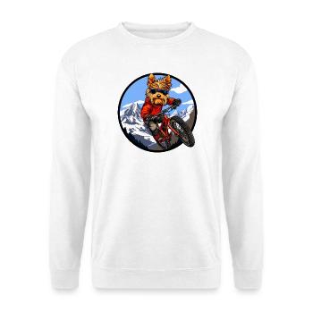 Yorkshire Terrier Mountainbike - Unisex Pullover - Weiß - Vorne - Alina (178cm) & Michal (187cm)