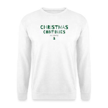 Christmas Continues – AI Escaped - Weihnachtshumor - Unisex Pullover - Weiß - Vorne - Alina (178cm) & Michal (187cm)