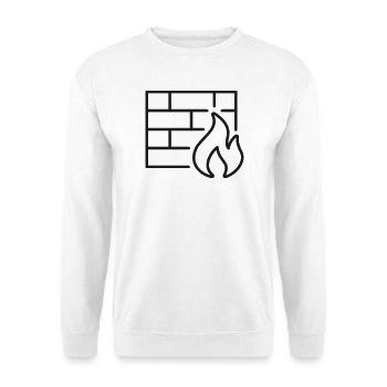 Firewall-Schutzlinien-Symbol - Unisex Pullover - Weiß - Vorne - Alina (178cm) & Michal (187cm)