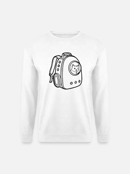Katzenrucksack Transport Icon - Unisex Pullover - Weiß