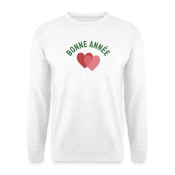 ALLES GUTE ZUM NEUEN JAHR. SILVESTER. BESTE WÜNSCHE - Unisex Pullover - Weiß - Vorne - Alina (178cm) & Michal (187cm)