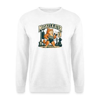 Muskelkater - Unisex Pullover - Weiß - Vorne - Alina (178cm) & Michal (187cm)