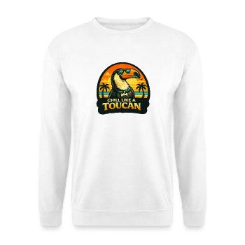 Chill wie ein Toucan - Unisex Pullover - Weiß - Vorne - Alina (178cm) & Michal (187cm)