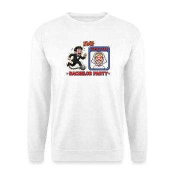 Junggesellinnenabschied, Hochzeit, Comedy-Hochzeit, Team des Bräutigams - Unisex Pullover - Weiß - Vorne - Alina (178cm) & Michal (187cm)