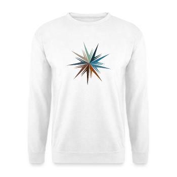 Sternenburst Farbenspiel - Unisex Pullover - Weiß - Vorne - Alina (178cm) & Michal (187cm)