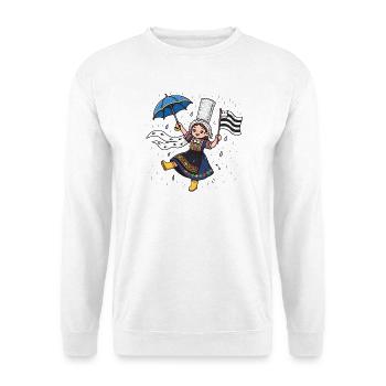 Bigouden Breton Bretagne - Unisex Pullover - Weiß - Vorne - Alina (178cm) & Michal (187cm)