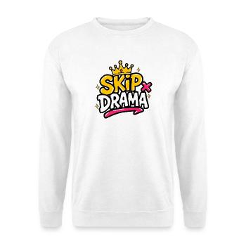 GEN Z ZITATE – Spring Drama Crown Graphic Tee - Unisex Pullover - Weiß - Vorne - Alina (178cm) & Michal (187cm)