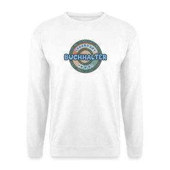 Geschenk für Buchhalter - Unisex Pullover - Weiß - Vorne - Alina (178cm) & Michal (187cm)