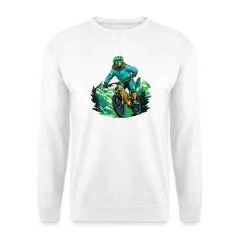 Papageien Bike / Biker Papagei - Unisex Pullover - Weiß - Vorne - Alina (178cm) & Michal (187cm)