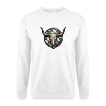 Bayern Schädel Nordmann - Unisex Pullover - Weiß - Vorne - Alina (178cm) & Michal (187cm)