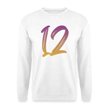 12 - Unisex Pullover - Weiß - Vorne - Alina (178cm) & Michal (187cm)