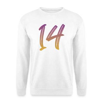 14 - Unisex Pullover - Weiß - Vorne - Alina (178cm) & Michal (187cm)