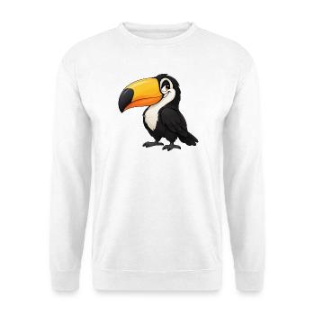 Toucan Vogel Paradiesvogel Cartoon süß - Unisex Pullover - Weiß - Vorne - Alina (178cm) & Michal (187cm)