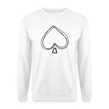 Pik handgezeichnet - Unisex Pullover - Weiß - Vorne - Alina (178cm) & Michal (187cm)