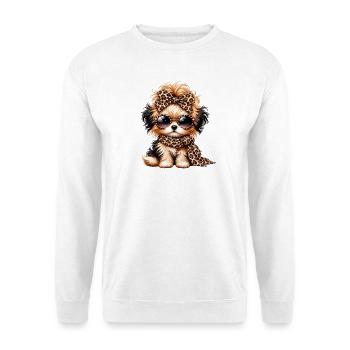 Leopard Couture Welpe - Unisex Pullover - Weiß - Vorne - Alina (178cm) & Michal (187cm)