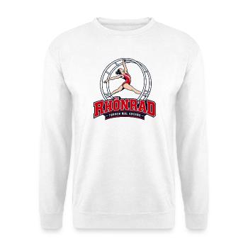 Rhönrad Turnen Logo Stil - Unisex Pullover - Weiß - Vorne - Alina (178cm) & Michal (187cm)