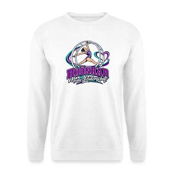Rhönrad Leidenschaft: Kraftvolle Gymnastik - Unisex Pullover - Weiß - Vorne - Alina (178cm) & Michal (187cm)