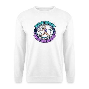 Röhnrad Mein Sport dreht sich um mich  - Unisex Pullover - Weiß - Vorne - Alina (178cm) & Michal (187cm)