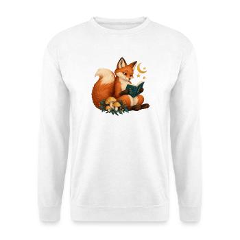 Fuchsleser unter nachtaktiven Pilzen - Unisex Pullover - Weiß - Vorne - Alina (178cm) & Michal (187cm)