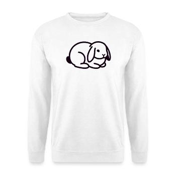 Schlappohr Hase Kaninchen Icon - Unisex Pullover - Weiß - Vorne - Alina (178cm) & Michal (187cm)