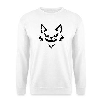 Halloween Fuchs – Spooky Fox Face - Unisex Pullover - Weiß - Vorne - Alina (178cm) & Michal (187cm)