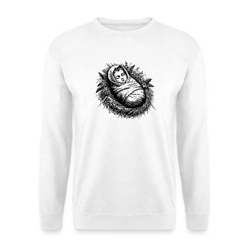 Neugeborener Jesus - Unisex Pullover - Weiß - Vorne - Alina (178cm) & Michal (187cm)