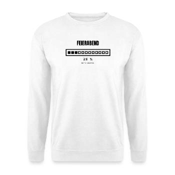 Feierabend 25 Prozent Ladebalken Retro Pixel - Unisex Pullover - Weiß - Vorne - Alina (178cm) & Michal (187cm)