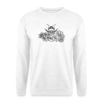 Biene mit Blumen || annie. - Unisex Pullover - Weiß - Vorne - Alina (178cm) & Michal (187cm)